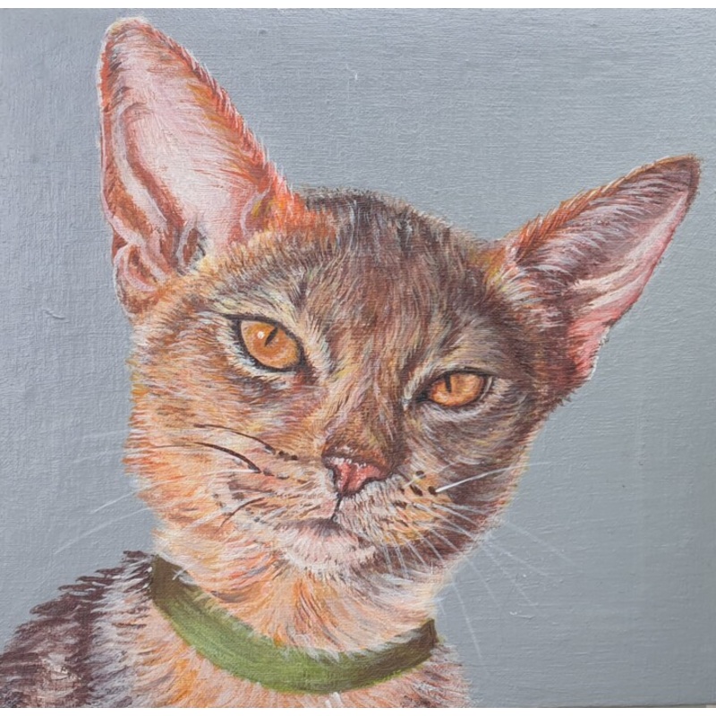 Portrait Of A Cat. Portrait Of An Abessi Painting by Antonina Pavlic | ArtMajeur