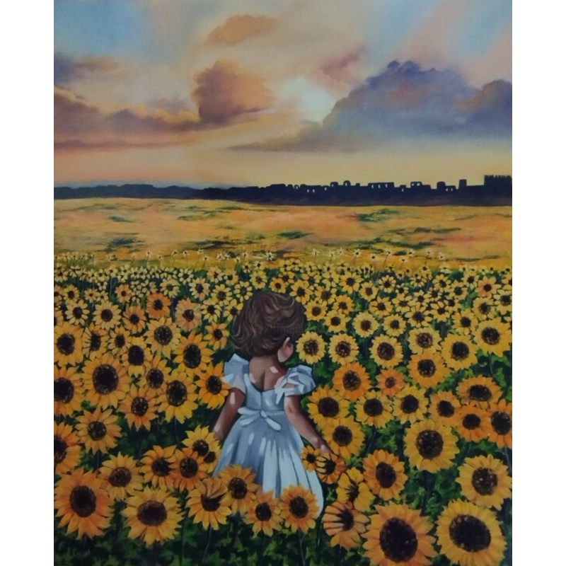 Entre Girasoles Painting by Mara Rosario Aladro Loza | ArtMajeur
